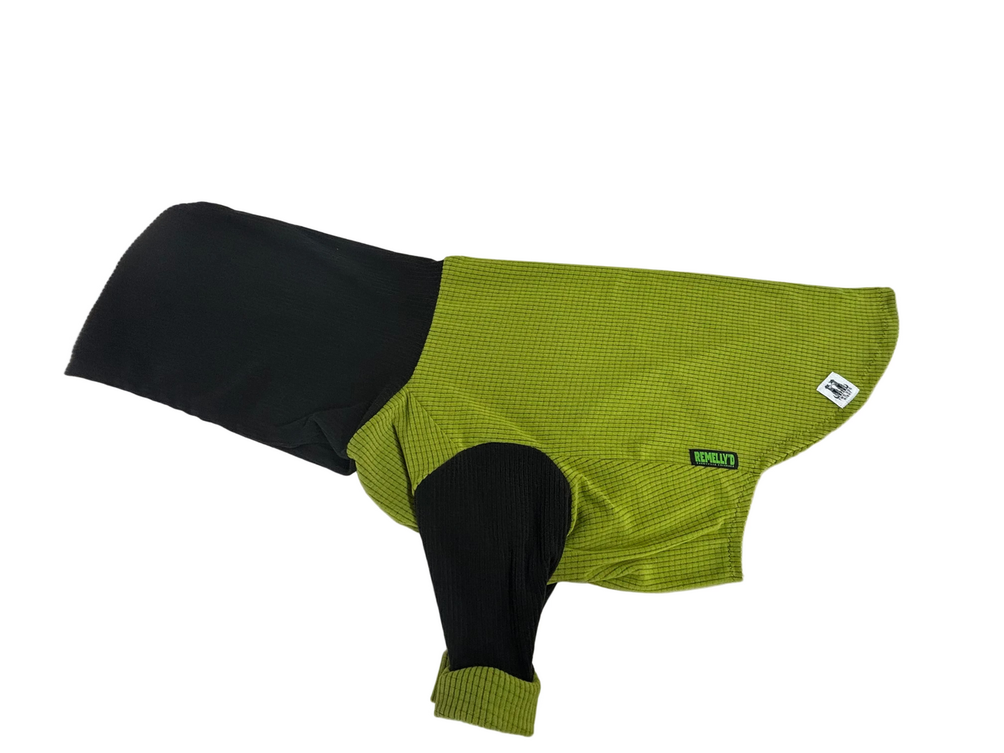 Guac with Coal hood and sleeves pet hoodie