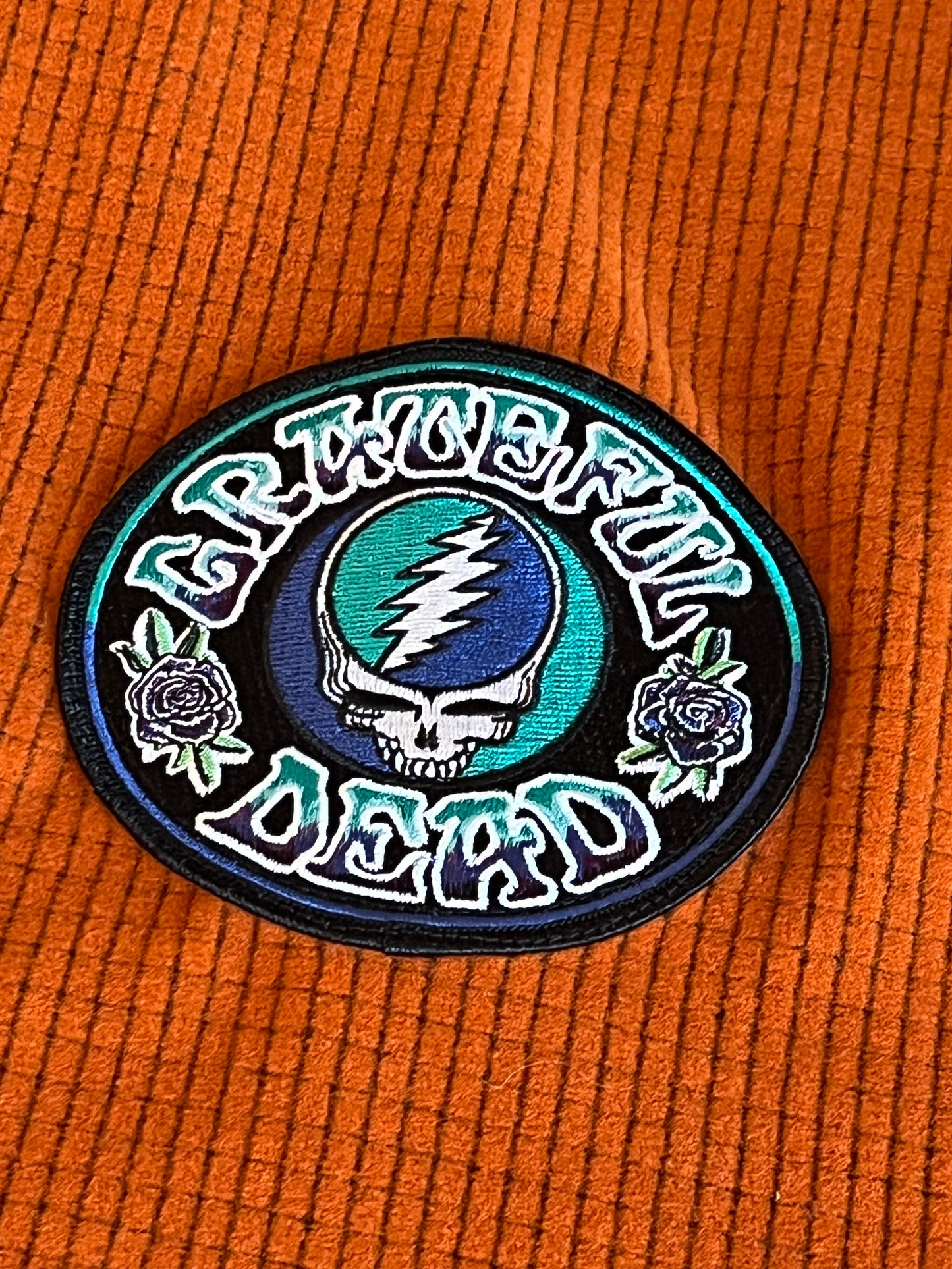 Mismatched one of a kind dog hoodie-Grateful Dead patch-2XL