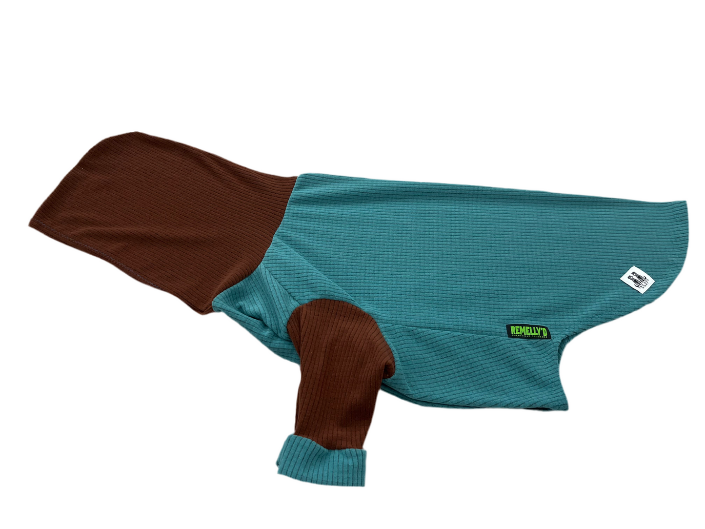 Turquoise with bark hood and sleeves Dog Hoodie