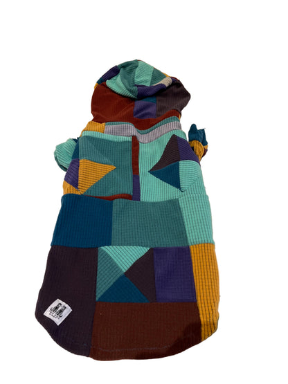 Wild One of a Kind patchwork hoodie-size L (40-55 pound dog for best fit)