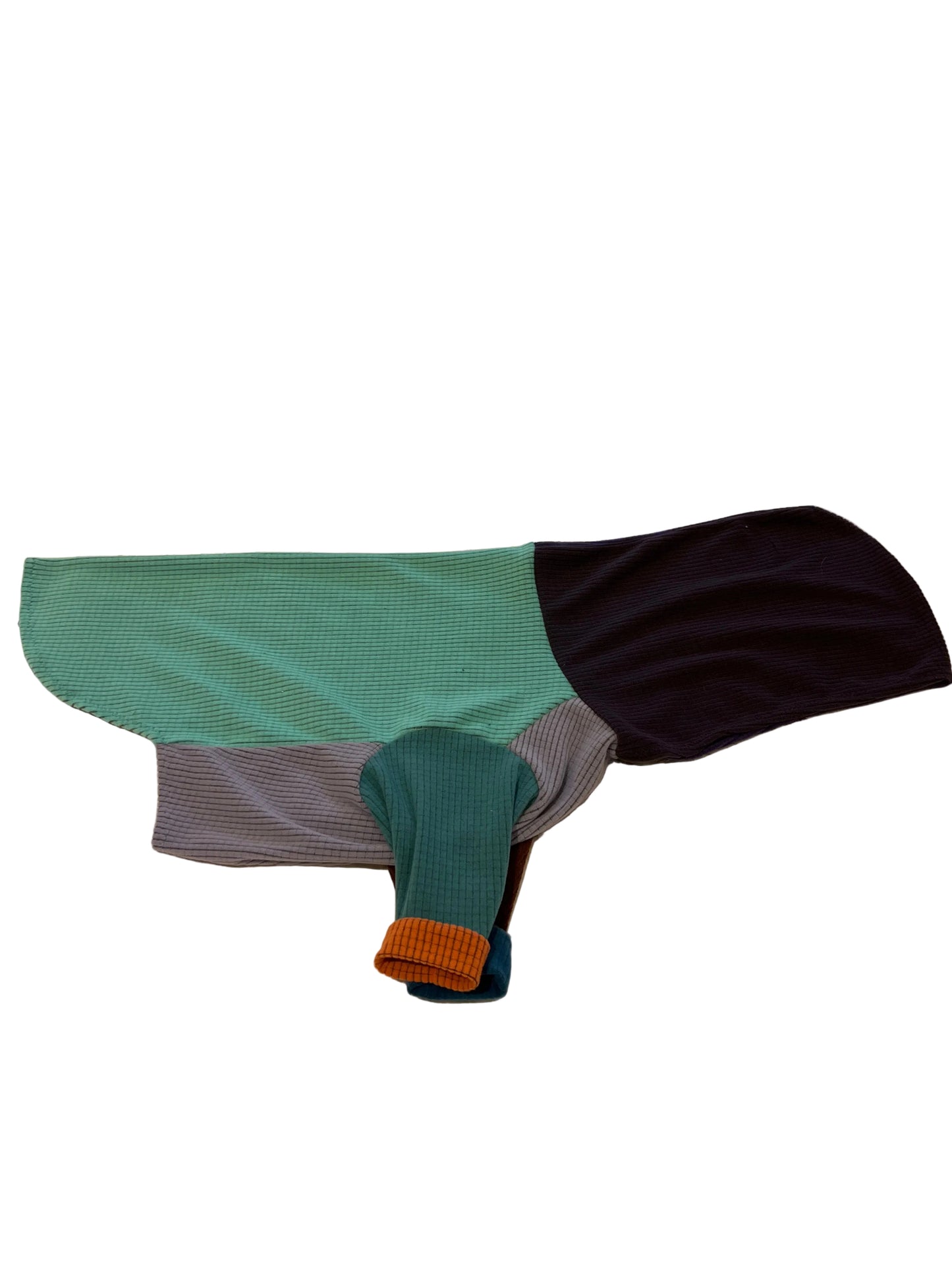 Mismatched one of a kind dog hoodie-Lagoon top-size Large
