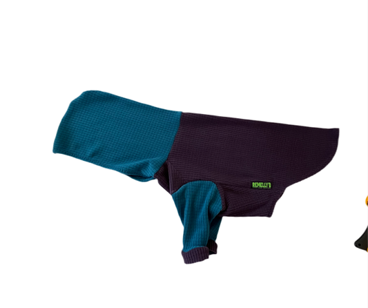 Eggplant with marine hood and sleeves-dog hoodie