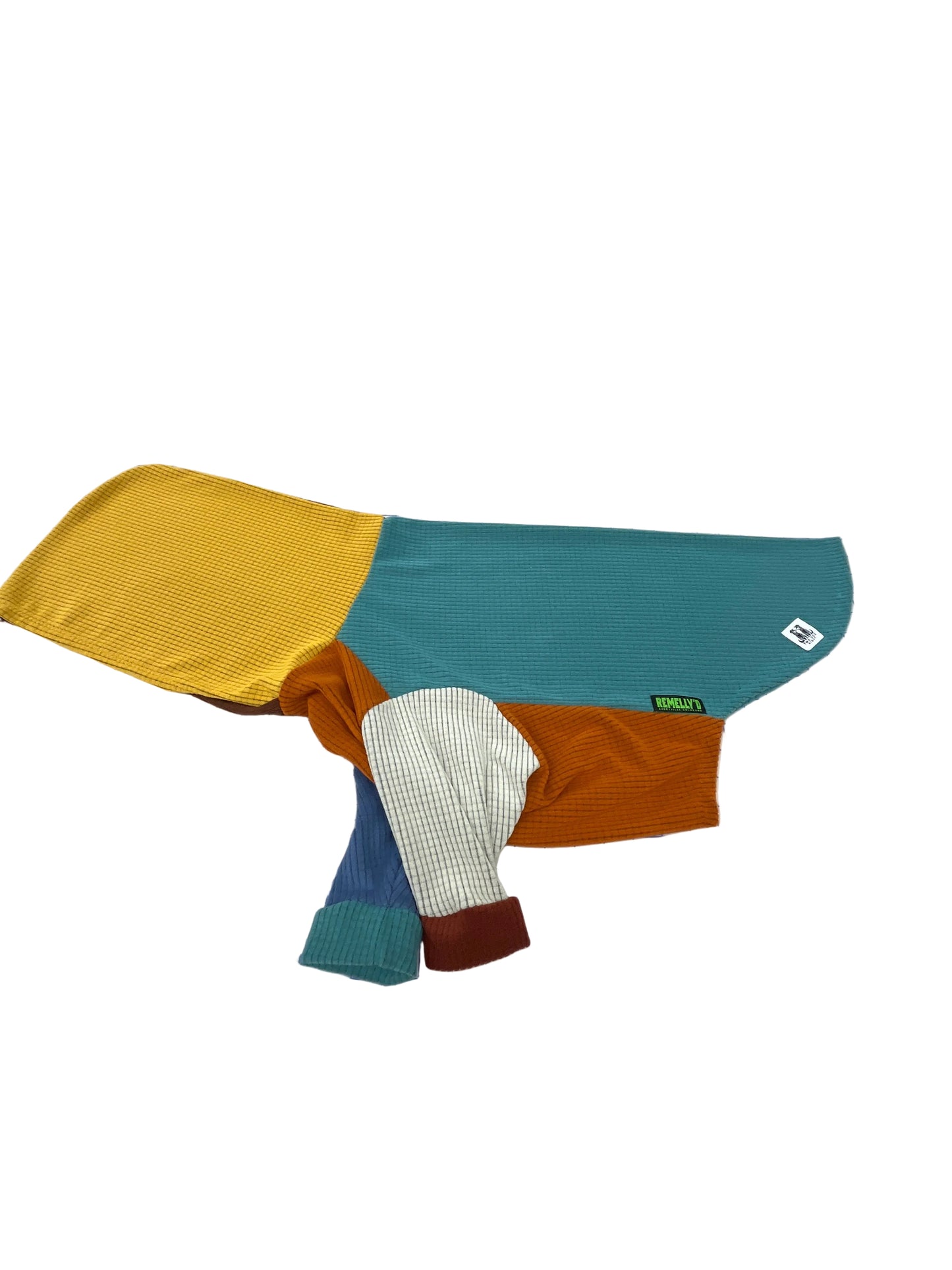 Mismatched one of a kind dog hoodie-turquoise top-XL