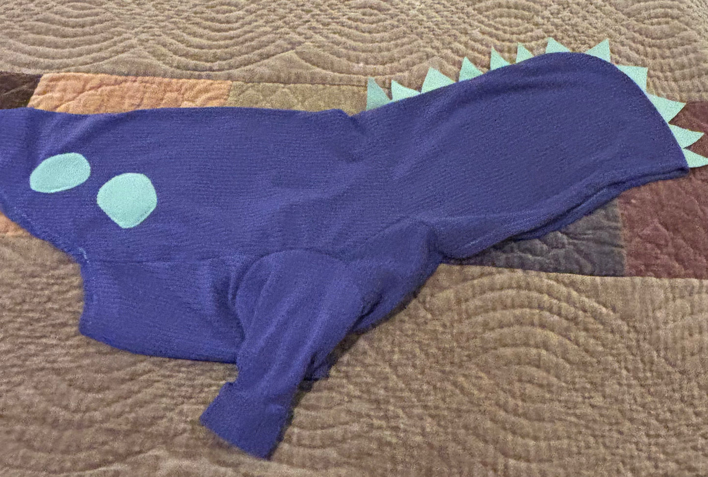 Dino micro grid pet hoodie-Purple-size L