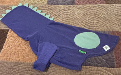 Dino micro grid pet hoodie-Purple-size L