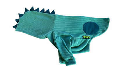 Dino micro grid hoodie-turquoise-small-ready to ship