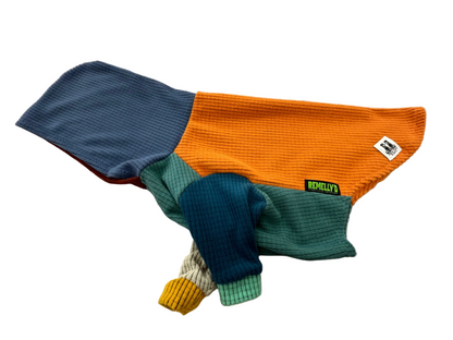 Mismatched one of a kind dog hoodie-carrot top-small